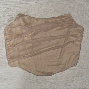 Beige Ruched Structured Tube Top